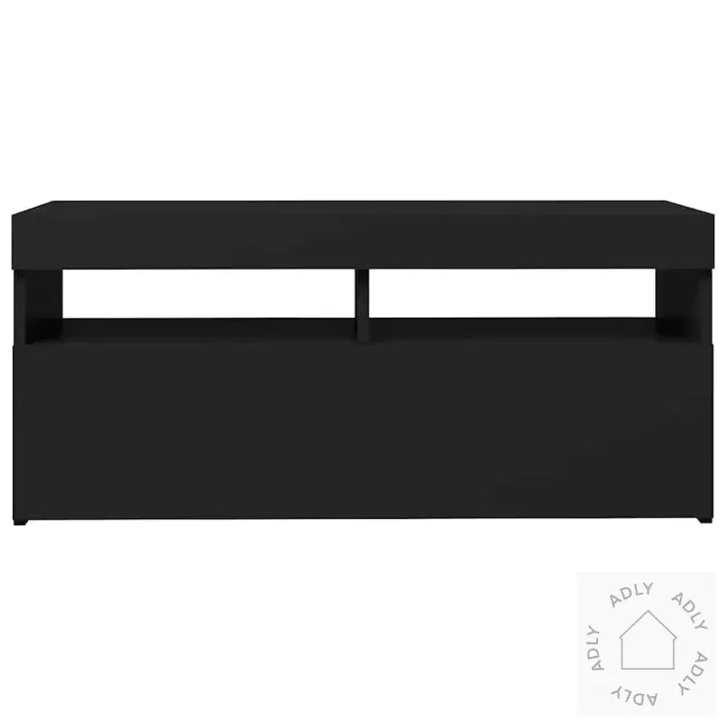 Tv-Benk Med Led-Lys Svart 90X35X40 Cm
