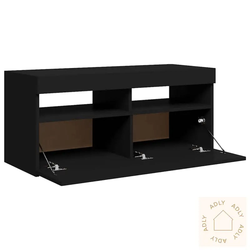 Tv-Benk Med Led-Lys Svart 90X35X40 Cm
