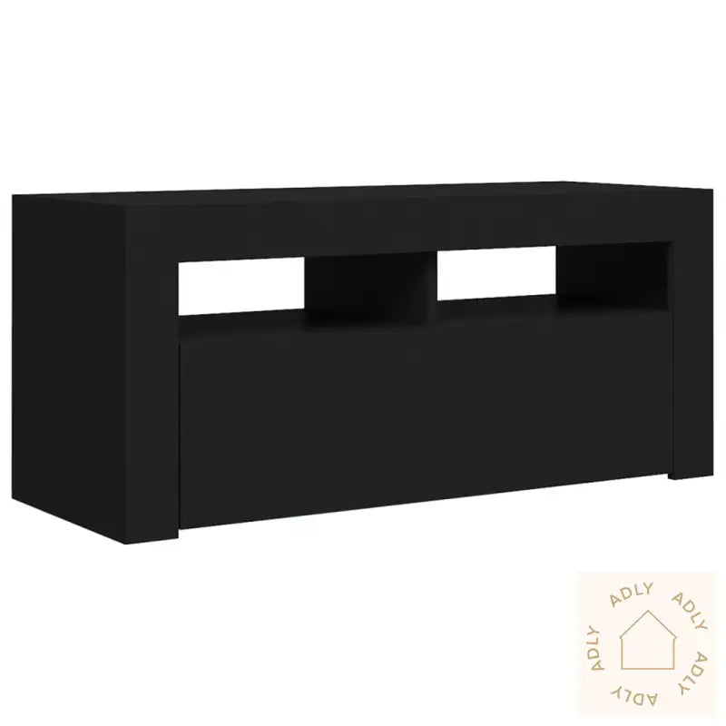 Tv-Benk Med Led-Lys Svart 90X35X40 Cm