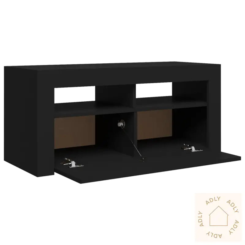 Tv-Benk Med Led-Lys Svart 90X35X40 Cm