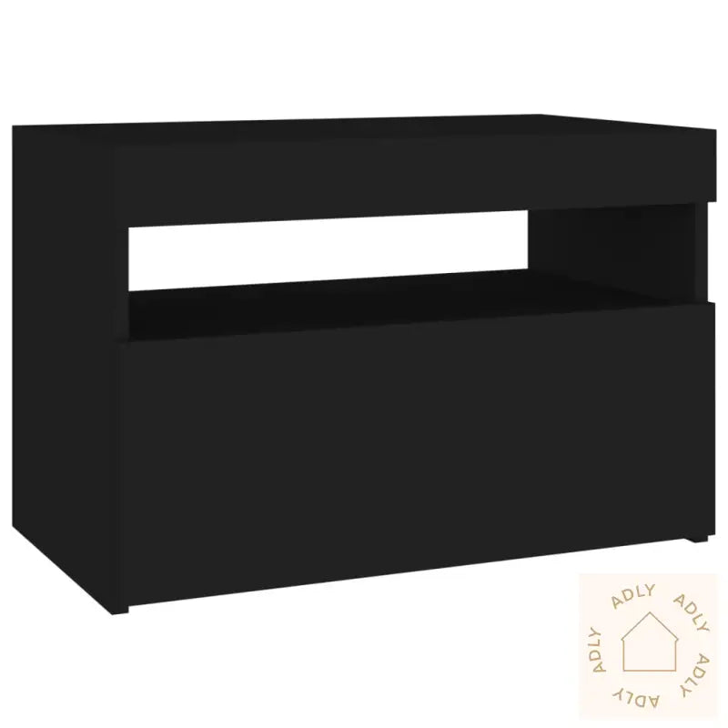 Tv-Benk Med Led-Lys Svart 60X35X40 Cm