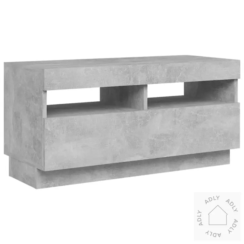 Tv-Benk Med Led-Lys Betonggrå 80X35X40 Cm