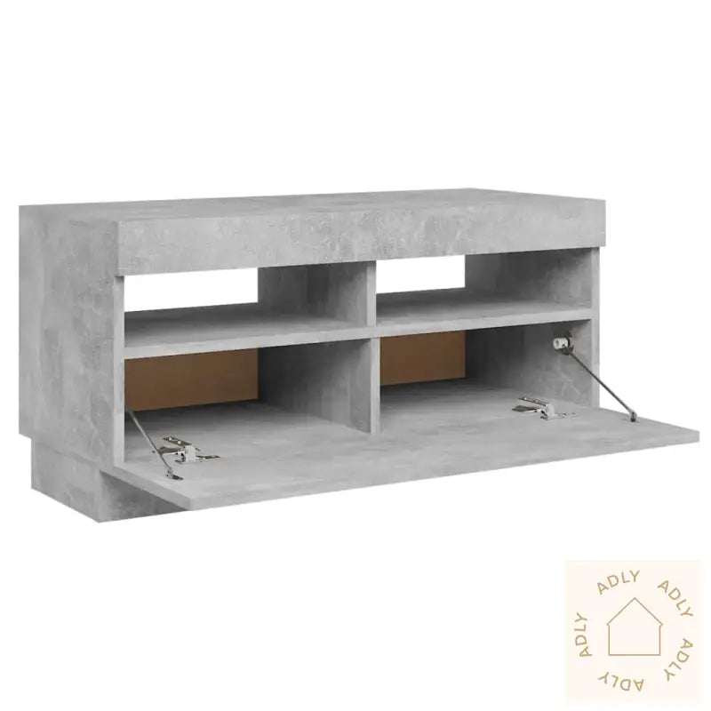 Tv-Benk Med Led-Lys Betonggrå 80X35X40 Cm