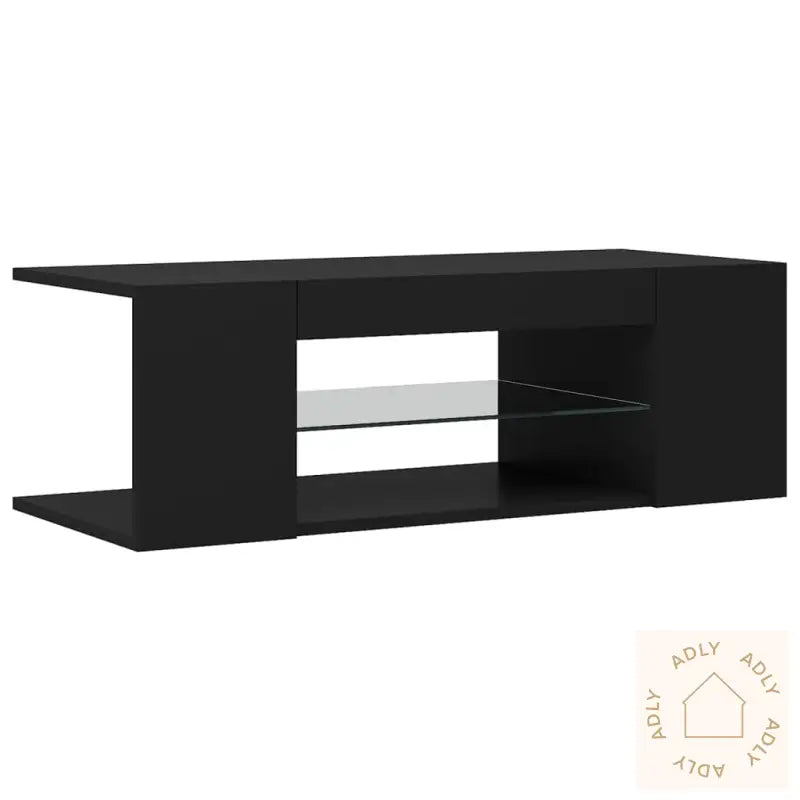 Tv-Benk Med Led-Lys Svart 90X39X30 Cm