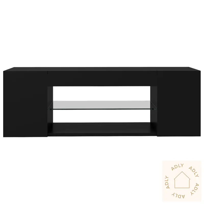 Tv-Benk Med Led-Lys Svart 90X39X30 Cm