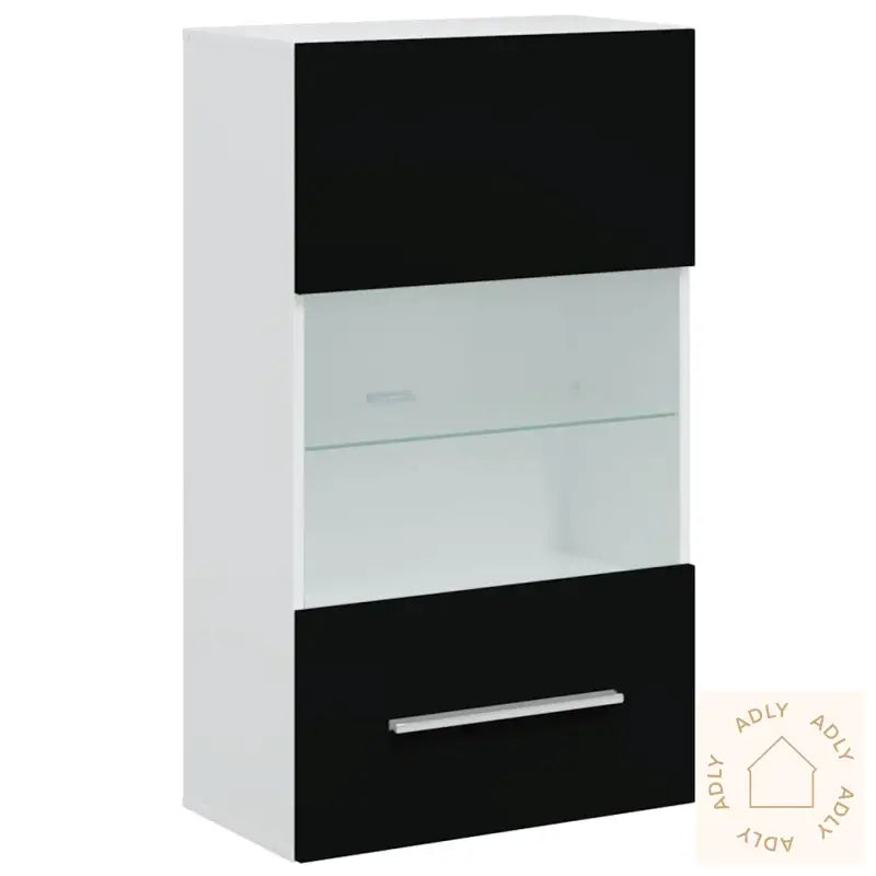 Tv-Enheter Med Led 5 Deler Matt Svart Konstruert Tre