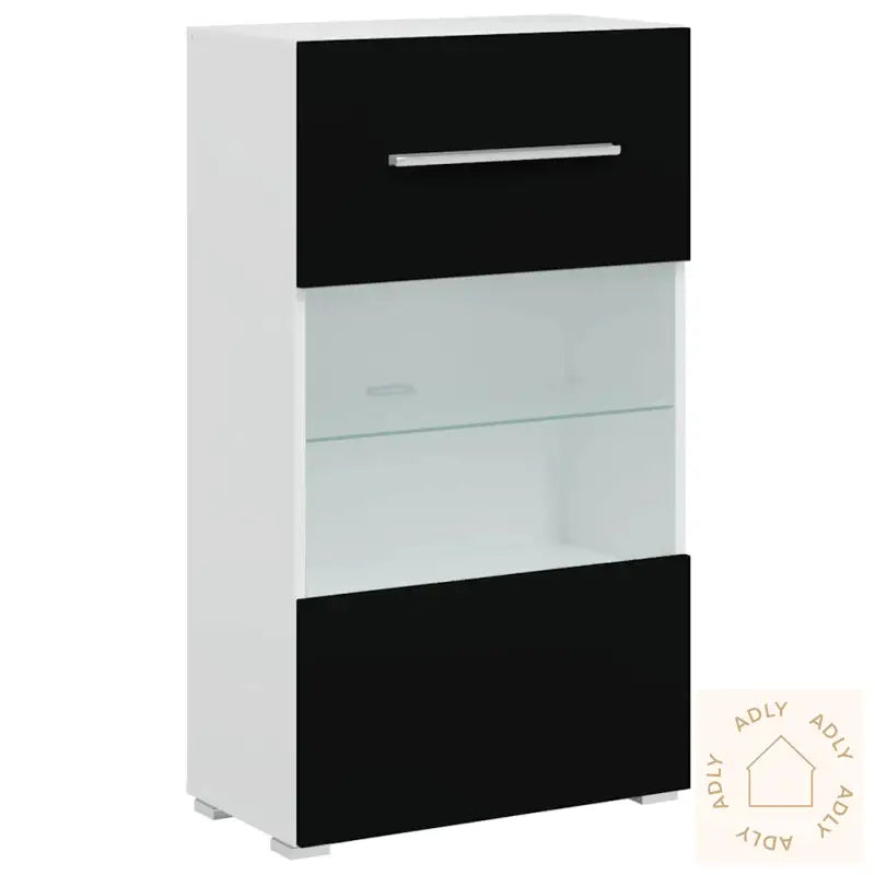 Tv-Enheter Med Led 5 Deler Matt Svart Konstruert Tre