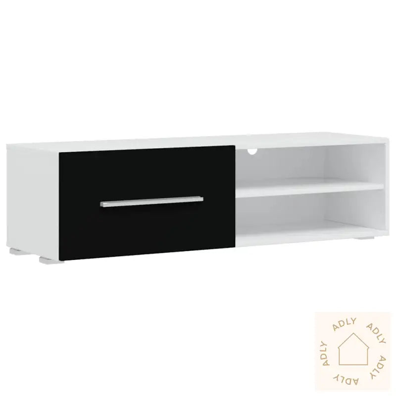 Tv-Enheter Med Led 5 Deler Matt Svart Konstruert Tre