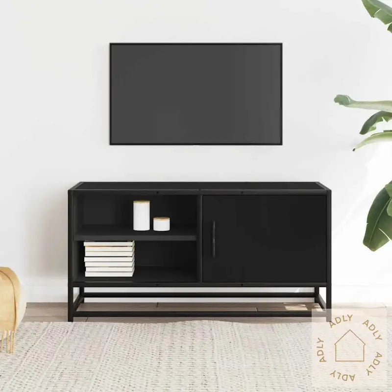 Tv-Benk Svart 80X34,5X40 Cm Konstruert Tre Og Metall