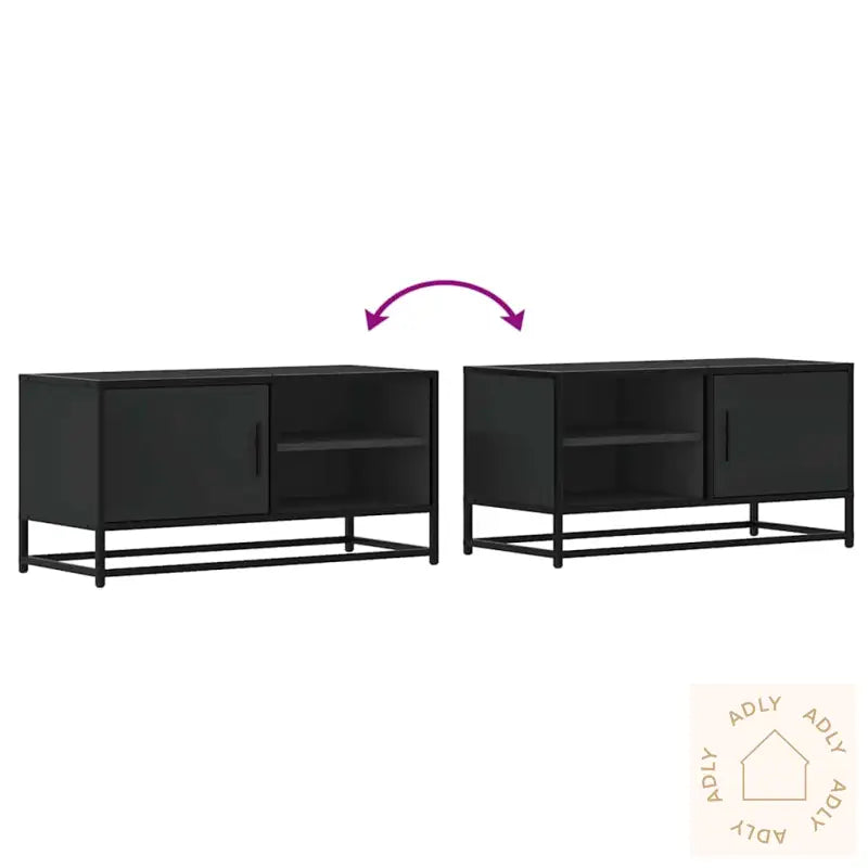 Tv-Benk Svart 80X34,5X40 Cm Konstruert Tre Og Metall