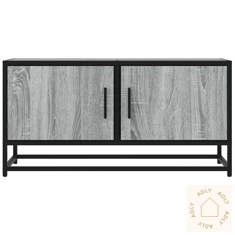 Tv-Benk Grå Sonoma 80X34,5X40 Cm Konstruert Tre Og Metall