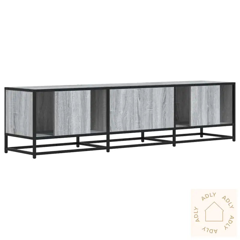 Tv-Benk Grå Sonoma 160X35X41 Cm Konstruert Tre Og Metall