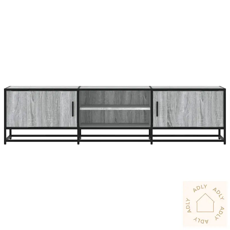 Tv-Benk Grå Sonoma 160X35X41 Cm Konstruert Tre Og Metall