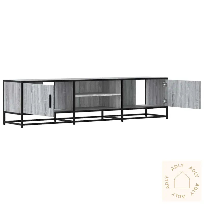 Tv-Benk Grå Sonoma 160X35X41 Cm Konstruert Tre Og Metall