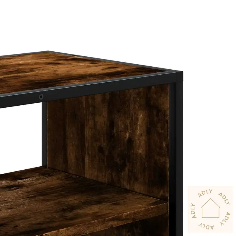 Tv-Benk Røkt Eik 80X31X39,5 Cm Konstruert Tre Og Metall