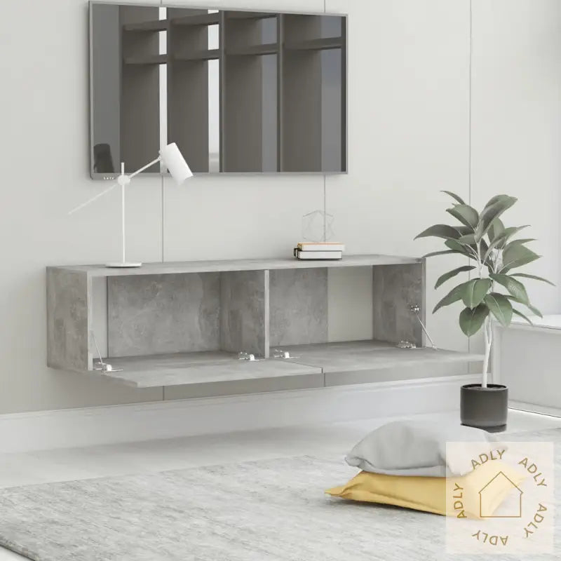 Tv-Benk Betonggrå 120X30X30 Cm Konstruert Tre