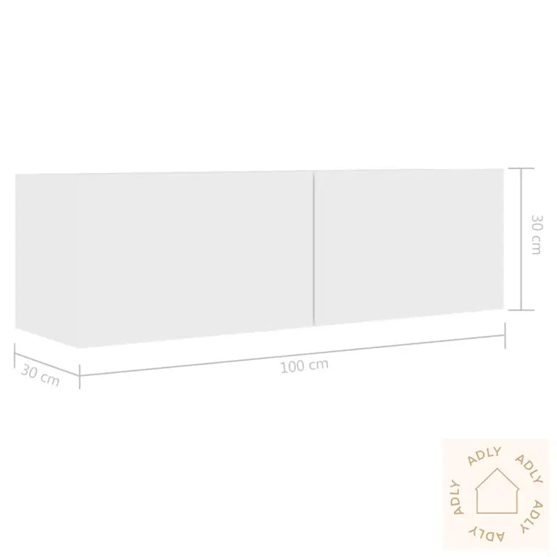 Tv-Benk Hvit 100X30X30 Cm Konstruert Tre