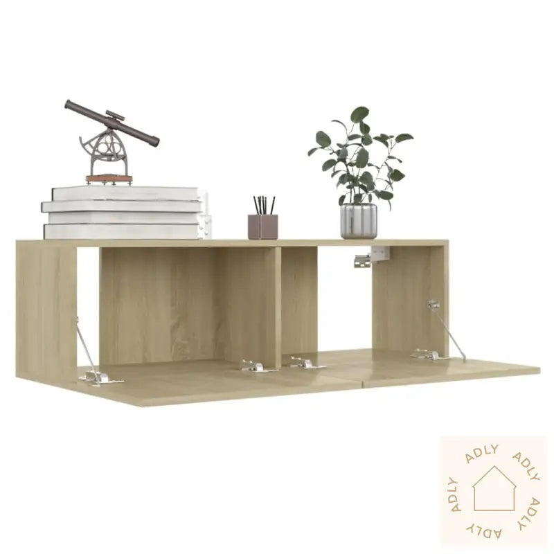 Tv-Benk Sonoma Eik 100X30X30 Cm Konstruert Tre