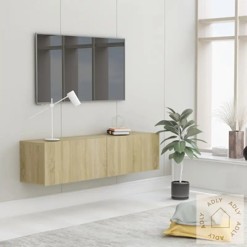 Tv-Benk Sonoma Eik 120X30X30 Cm Konstruert Tre
