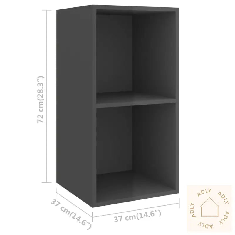 Vegghengte Tv-Benker 4 Stk Høyglans Grå Konstruert Tre