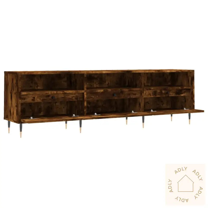 Tv-Benk Røkt Eik 150X30X44,5 Cm Konstruert Tre