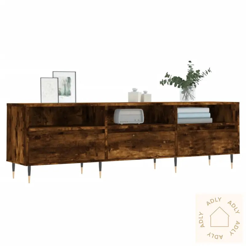 Tv-Benk Røkt Eik 150X30X44,5 Cm Konstruert Tre