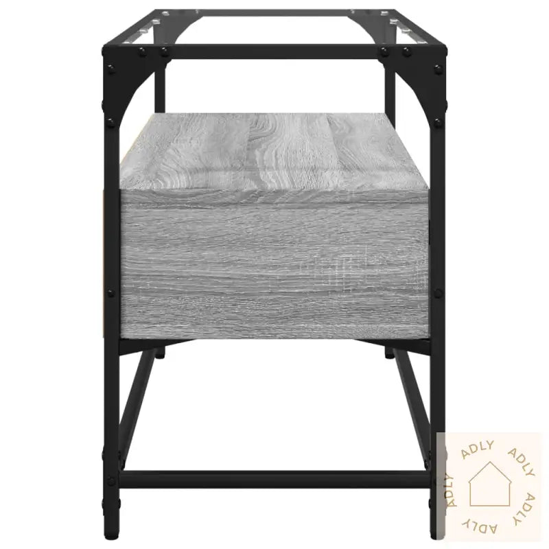 Tv-Benk Med Glasstopp Grå Sonoma 80X35X51 Cm Konstruert Tre