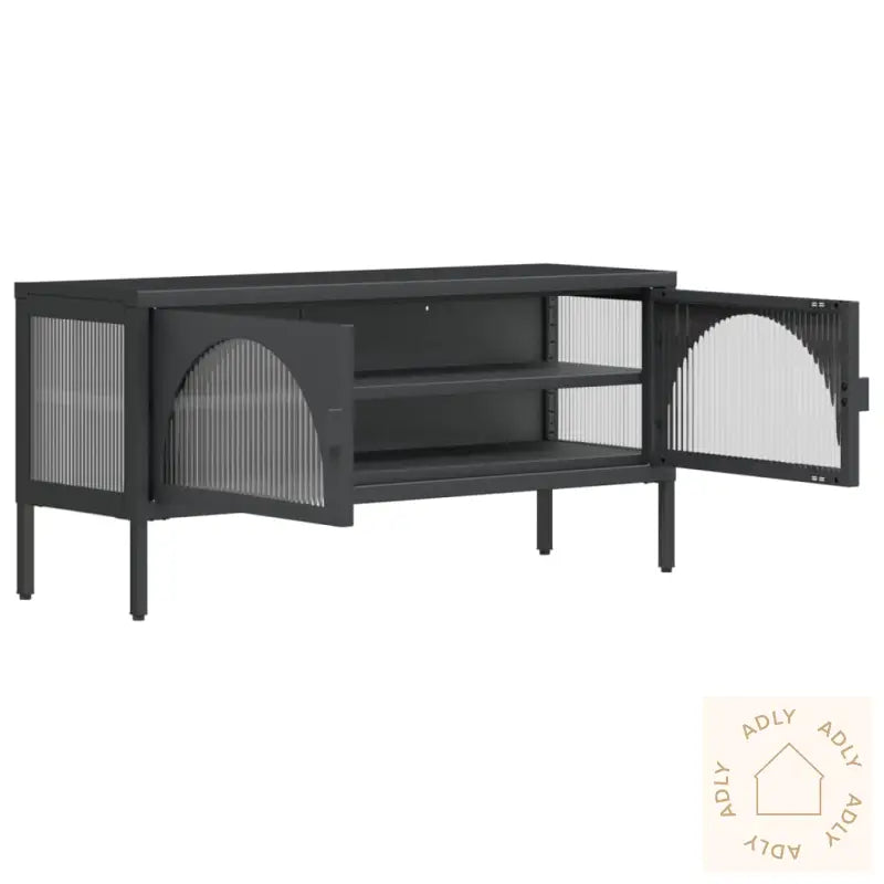Tv-Benk Svart 105X35X50 Cm Glass Og Stål