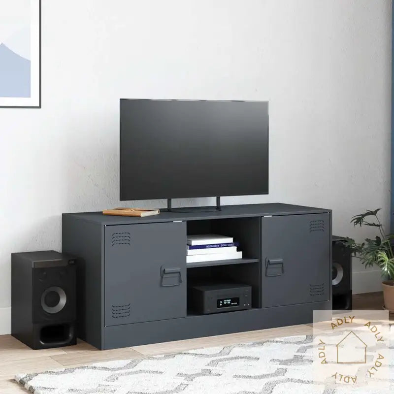 Tv-Benk Antrasitt 99X39X44 Cm Stål