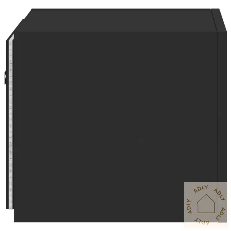 Vegghengt Tv-Benk Med Led Svart 30,5X35X30 Cm