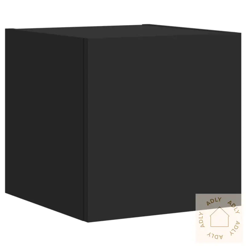 Vegghengt Tv-Benk Med Led Svart 30,5X35X30 Cm