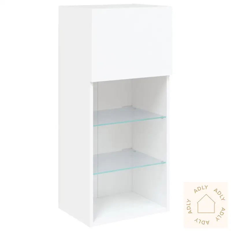 Tv-Benk Med Led-Lys Hvit 40,5X30X90 Cm