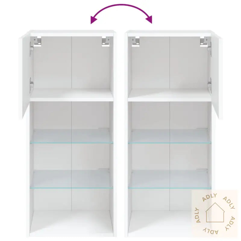Tv-Benk Med Led-Lys Hvit 40,5X30X90 Cm