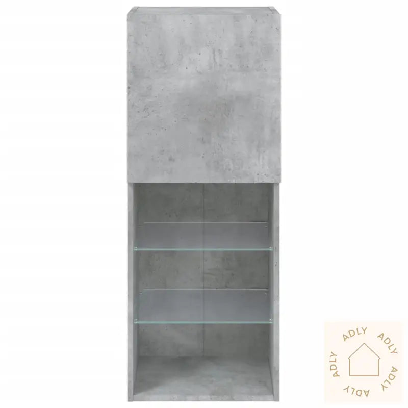 Tv-Benk Med Led-Lys Betonggrå 40,5X30X102 Cm