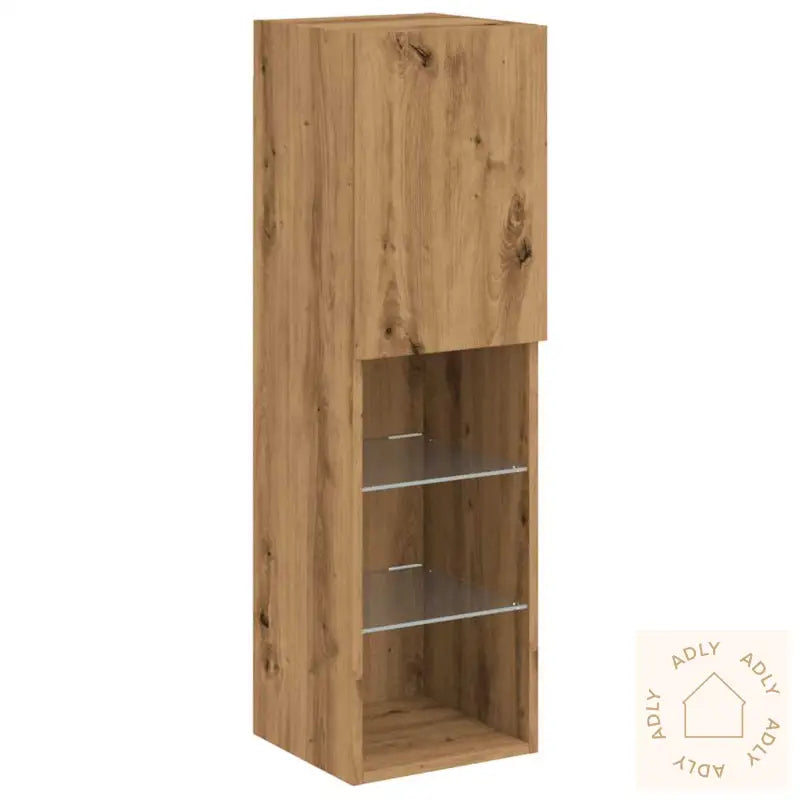 Tv-Benk Med Led-Lys Artisan Eik 30,5X30X102 Cm