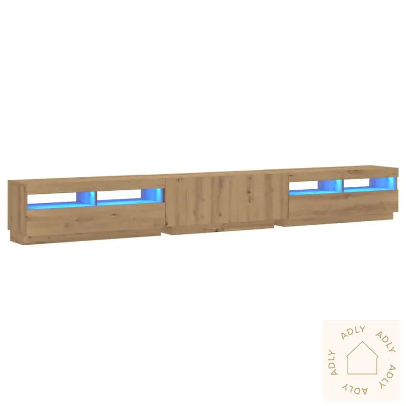 Tv-Benk Med Led-Lys Artisan Eik 300X35X40 Cm Konstruert Tre