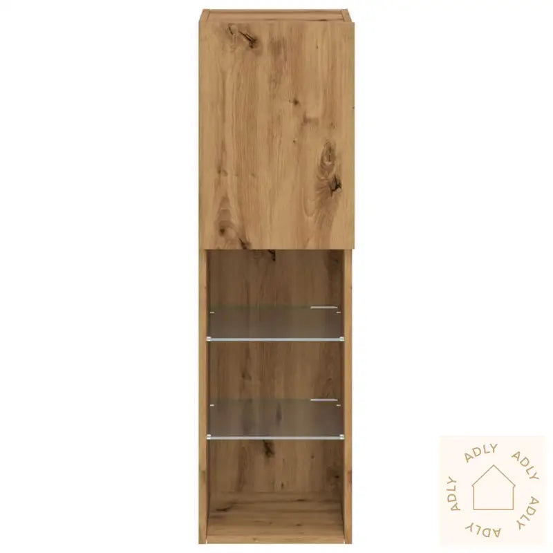 Tv-Benker Med Led-Lys 2 Stk Artisan Eik 30,5X30X102 Cm