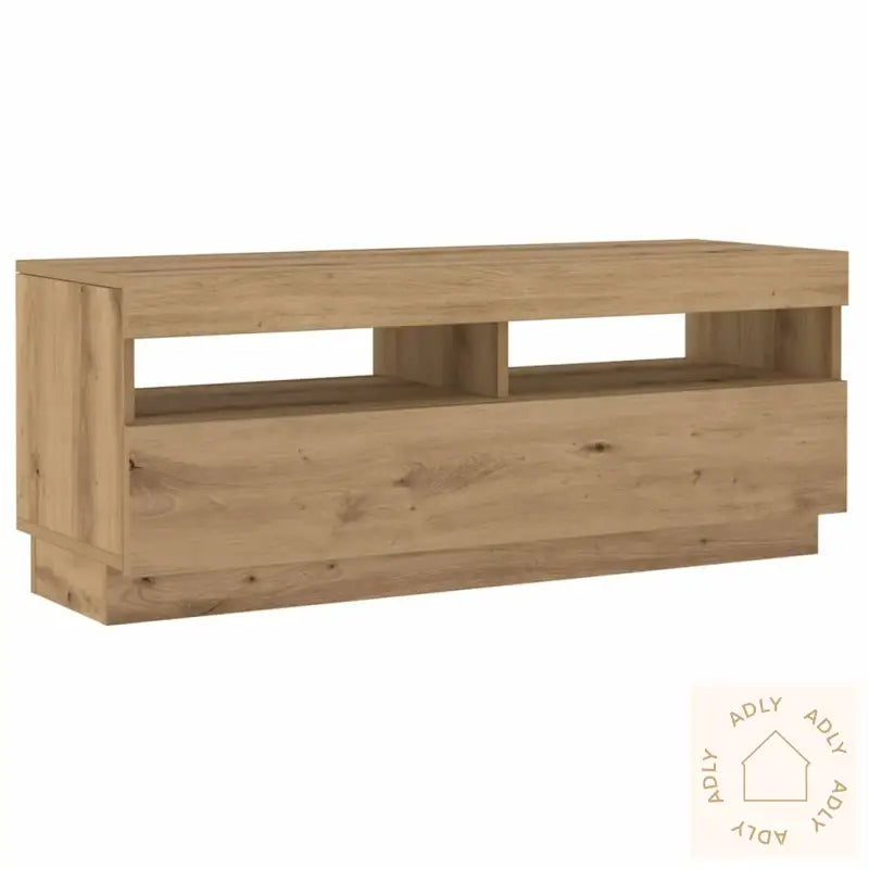 Tv-Benk Med Led-Lys Artisan Eik 200X35X40 Cm Konstruert Tre