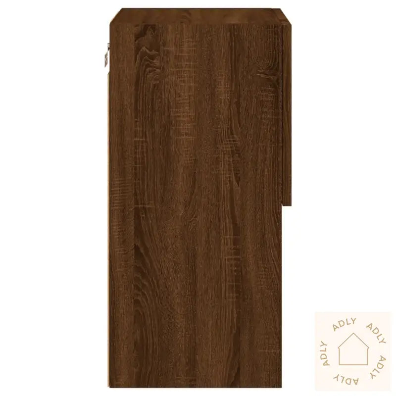 Tv-Benk Med Led-Lys Brun Eik 30,5X30X60 Cm