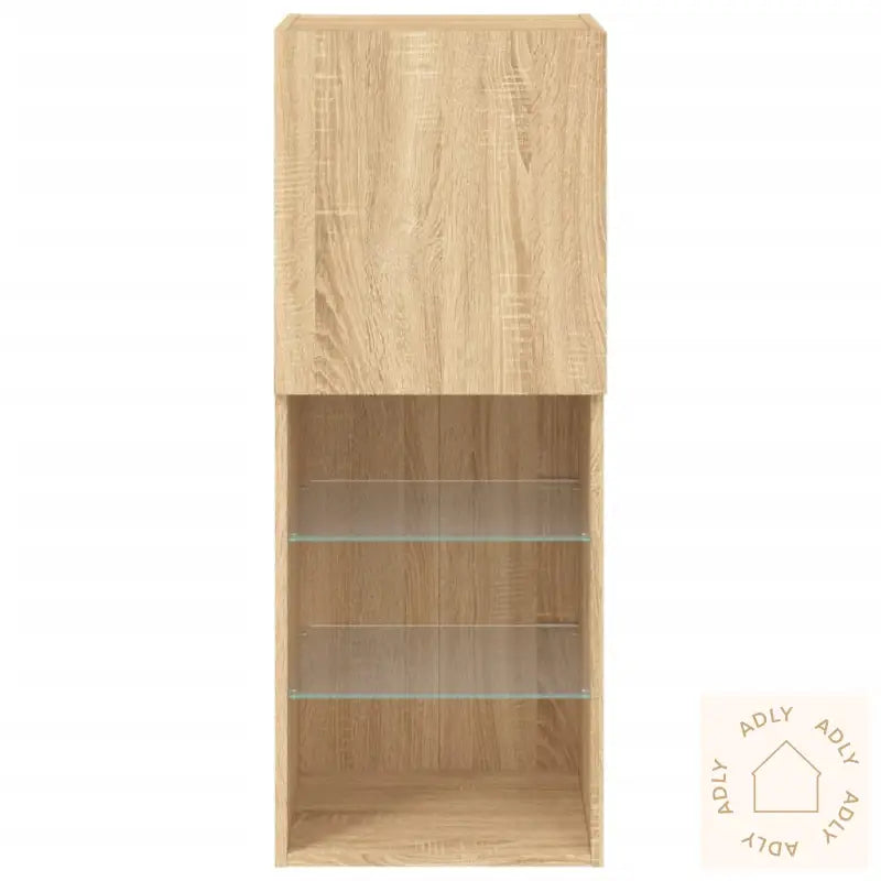 Tv-Benk Med Led-Lys Sonoma Eik 40,5X30X102 Cm