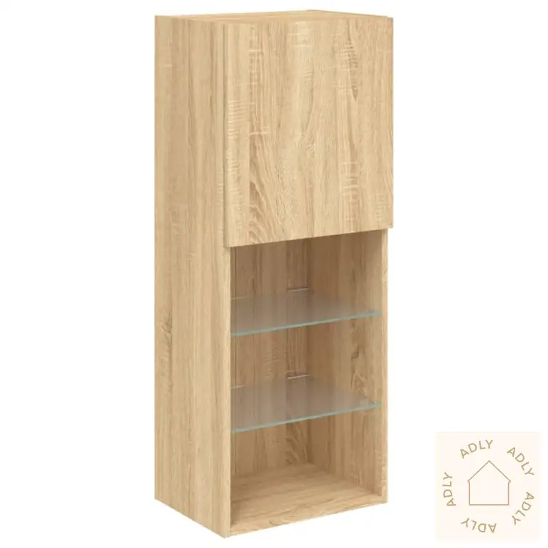 Tv-Benk Med Led-Lys Sonoma Eik 40,5X30X102 Cm