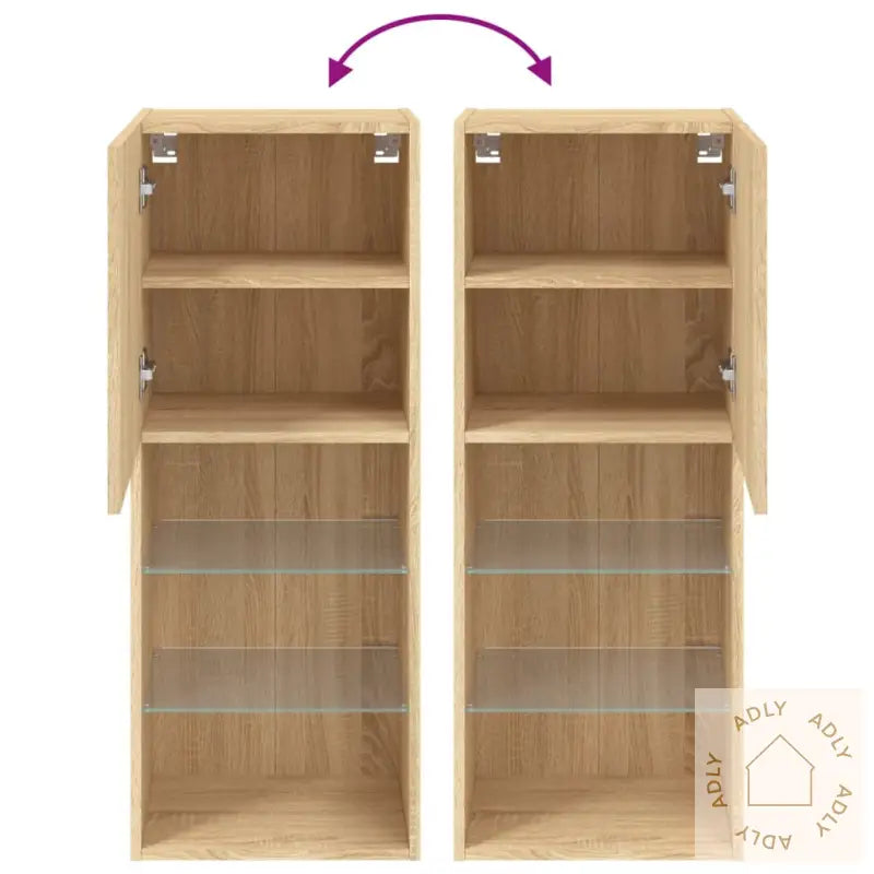 Tv-Benk Med Led-Lys Sonoma Eik 40,5X30X102 Cm