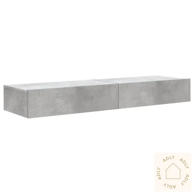 Tv-Benker Med Led-Lys 2 Stk Betonggrå 60X35X15,5 Cm‑