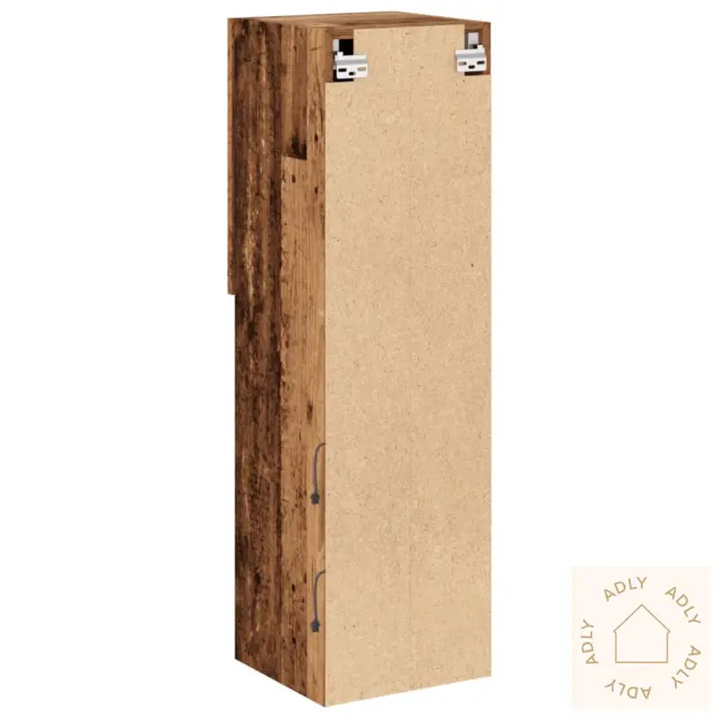 Tv-Benk Med Led-Lys Gammelt Tre 30,5X30X102 Cm