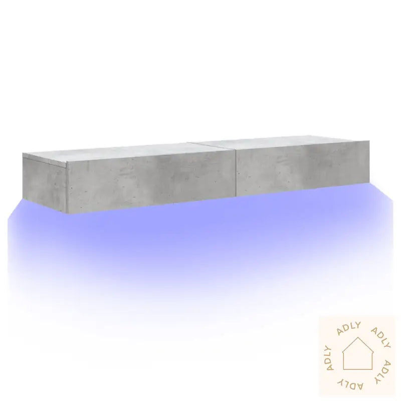 Tv-Benker Med Led-Lys 2 Stk Betonggrå 60X35X15,5 Cm‑