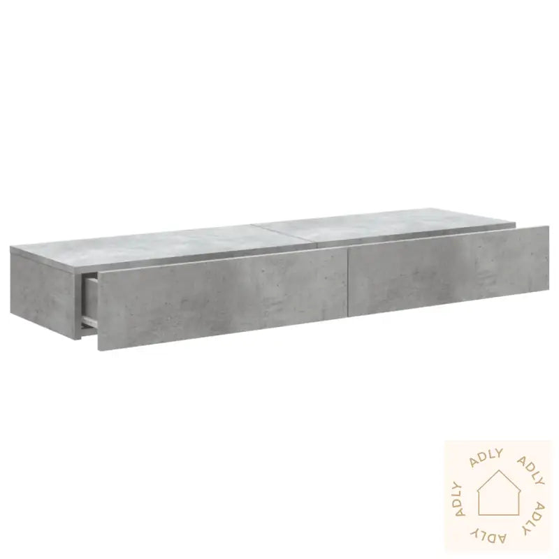 Tv-Benker Med Led-Lys 2 Stk Betonggrå 60X35X15,5 Cm‑