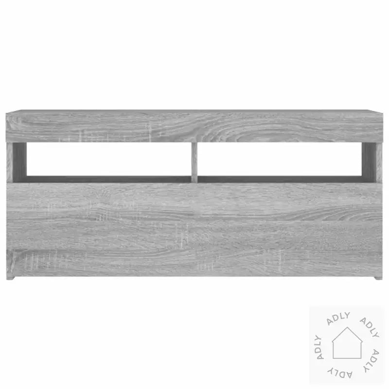 Tv-Benk Med Led-Lys Grå Sonoma 90X35X40 Cm