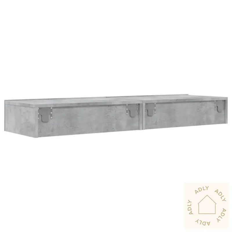 Tv-Benker Med Led-Lys 2 Stk Betonggrå 60X35X15,5 Cm‑