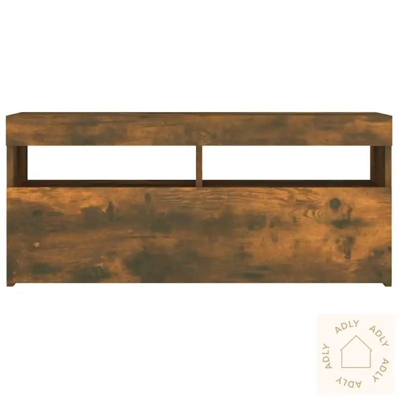 Tv-Benk Med Led-Lys Røkt Eik 90X35X40 Cm