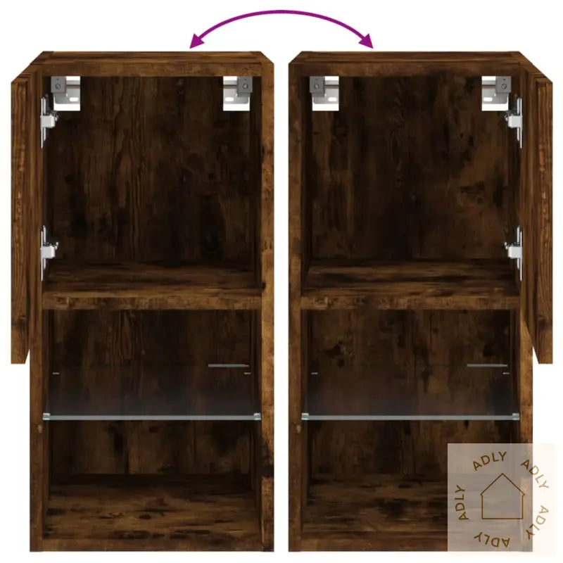 Tv-Benk Med Led-Lys Røkt Eik 30,5X30X60 Cm